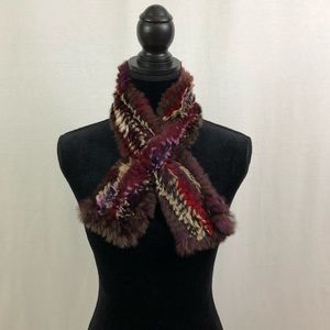 Multicolor Authentic Fur Scarf